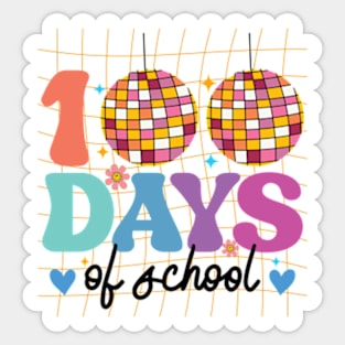 Kids Disco Ball 100 Days Of School Funny 100th Day Sticker